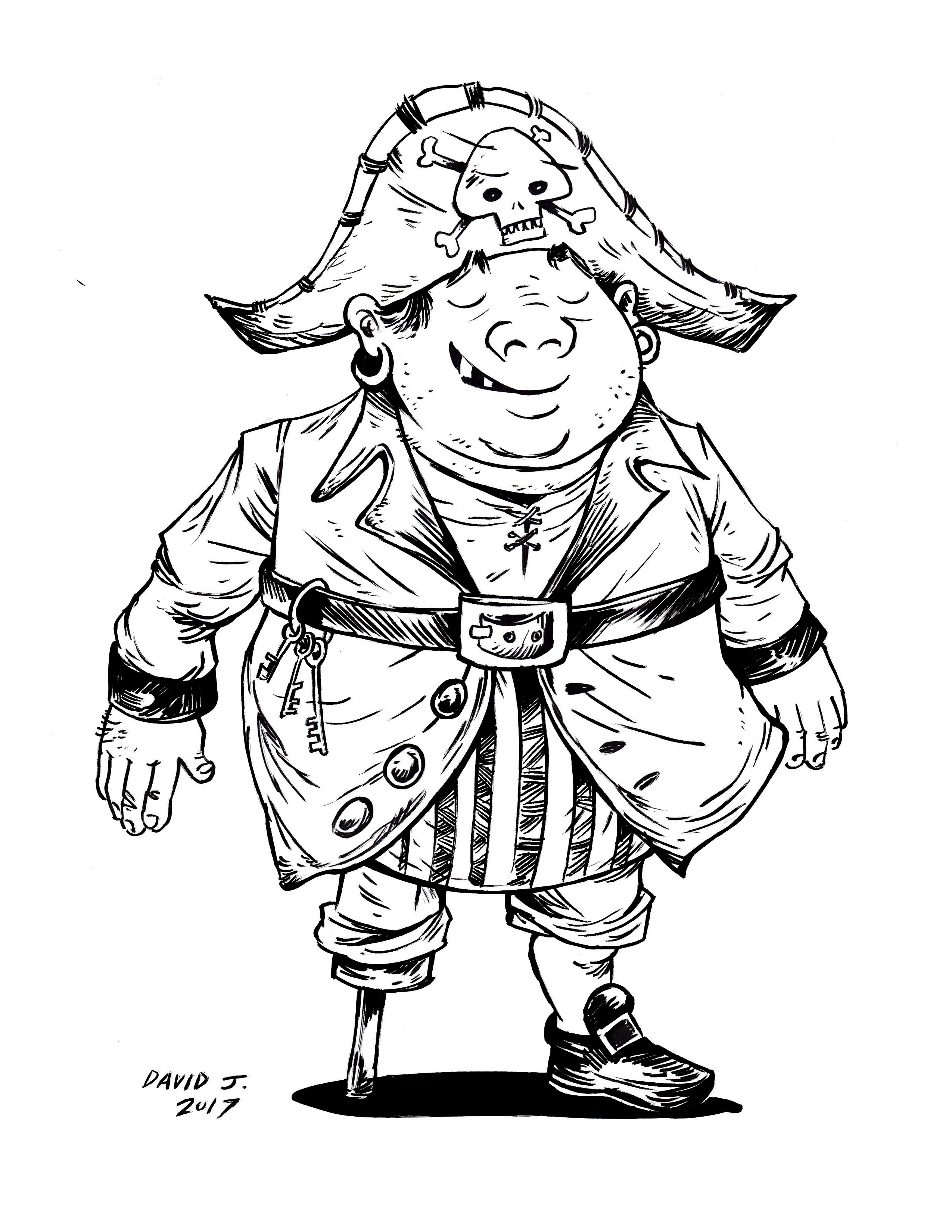 2550x3300 Pirate Drawing Sketcharound - Pirate Drawing