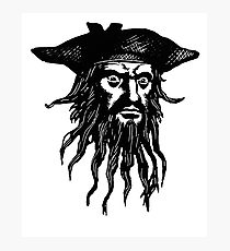 210x230 Blackbeard The Pirate Drawing Photographic Prints Redbubble - Pirate Drawing