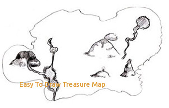 350x224 Easy To Draw Treasure Map How To Draw A Pirate Map Draw Step - Pirate Drawing Easy