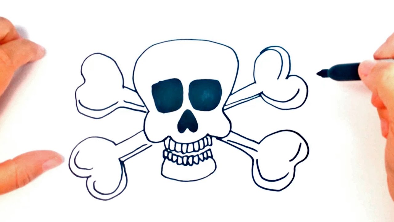 1280x720 how to draw a pirate skull pirate skull easy draw tutorial - Pirate Drawing Easy