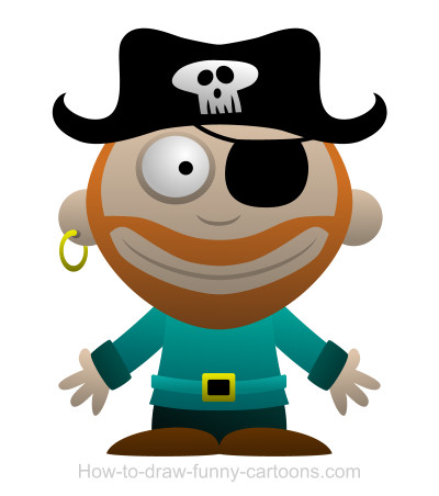 400x452 Drawing A Pirate Cartoon - Pirate Drawing Easy