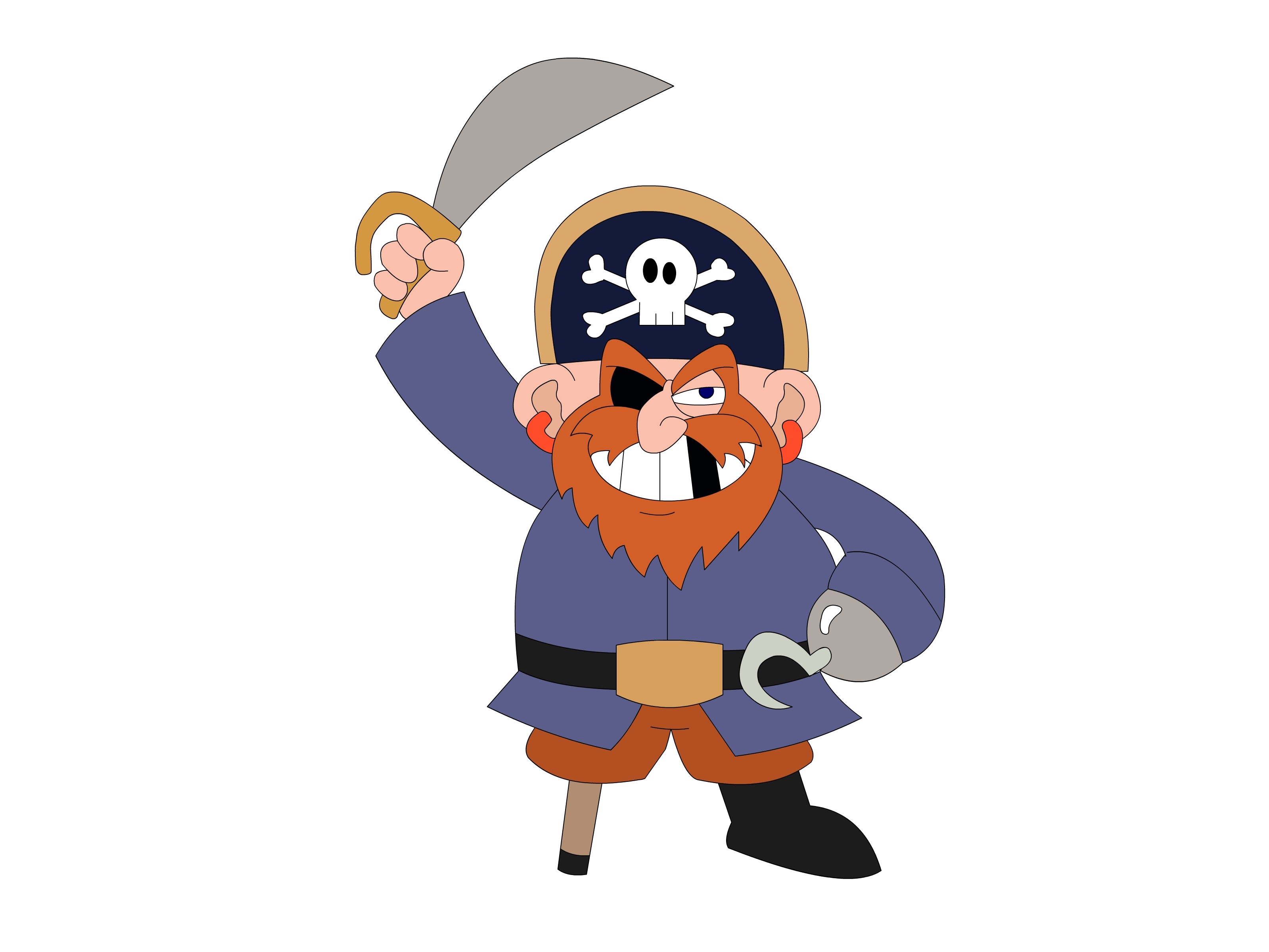 3200x2400 Cartoon Pirate Drawing Pirates - Pirate Drawing Pictures