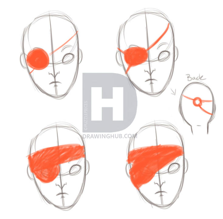 734x720 How To Draw Pirates, Step - Pirate Eye Patch Drawing