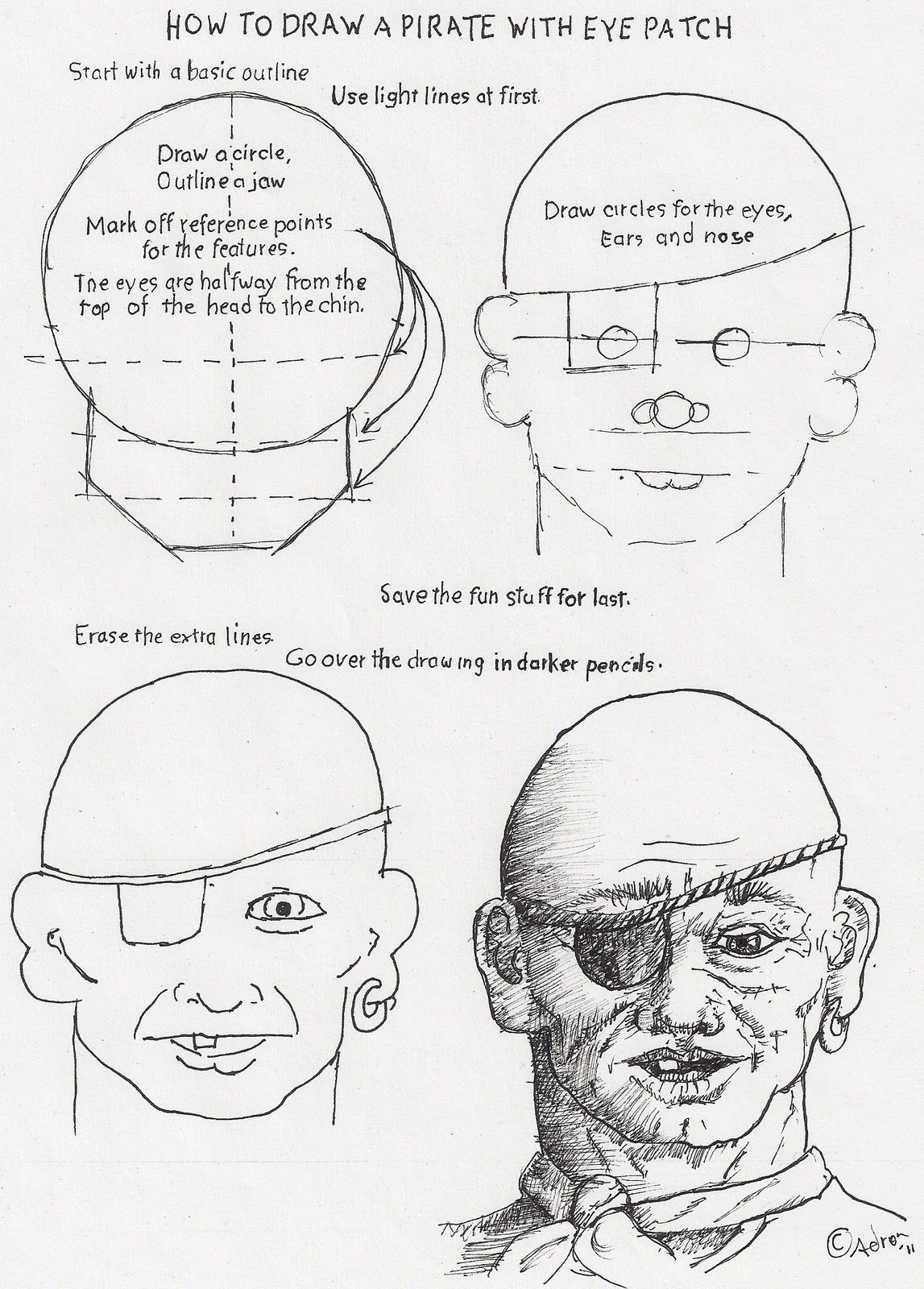 1147x1600 How To Draw A Pirate With An Eye Patch Worksheet Pencil Drawing - Pirate Eye Patch Drawing