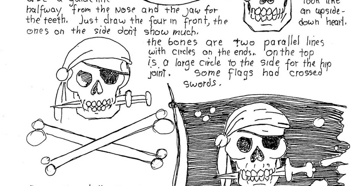 1200x630 How To Draw Worksheets For The Young Artist How To Draw A Pirate - Pirate Flag Drawing