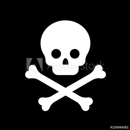 500x500 The Pirate Flag Design Vector Icon Of Skeleton Skull With Crossed - Pirate Flag Drawing
