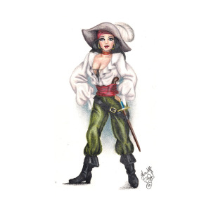 300x300 Pirate Girl Drawing - Pirate Girl Drawing