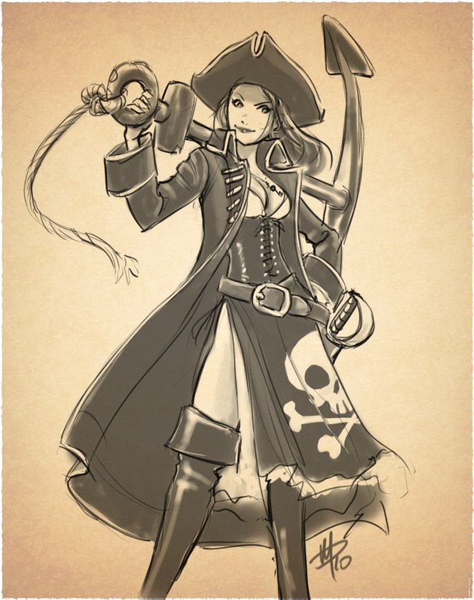 670x847 Pirate Girl Drawing - Pirate Girl Drawing