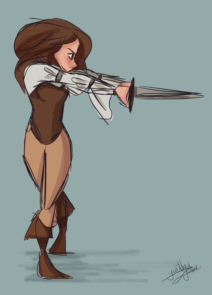 737x1024 Quick Digital Sketch Of A Pirate Girl - Pirate Girl Drawing