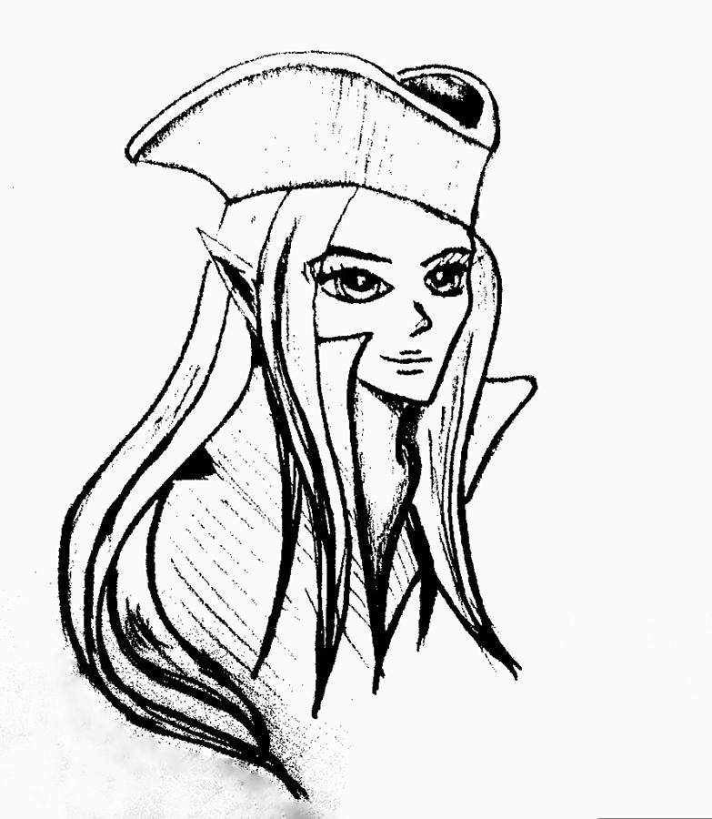 783x900 Sweet Pirate Girl Drawing - Pirate Girl Drawing