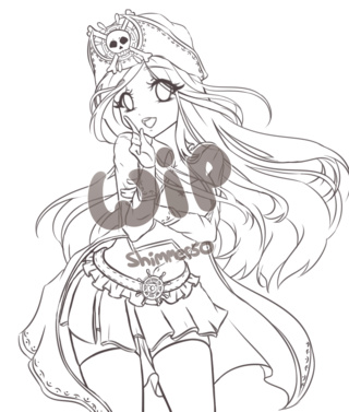 320x377 Pirategirl Drawings On Paigeeworld Pictures Of Pirategirl - Pirate Girl Drawing