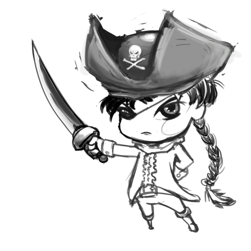 800x800 Mini Pirate - Pirate Hat Drawing