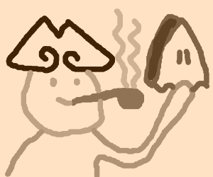 300x250 man with slice of pie, a pipe and a pirate hat drawing - Pirate Hat Drawing