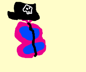 300x250 a crying butterfly in a pirate hat drawing - Pirate Hat Drawing