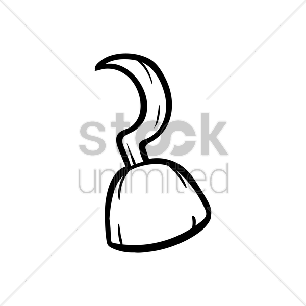 600x600 pirate hook vector image - Pirate Hook Drawing