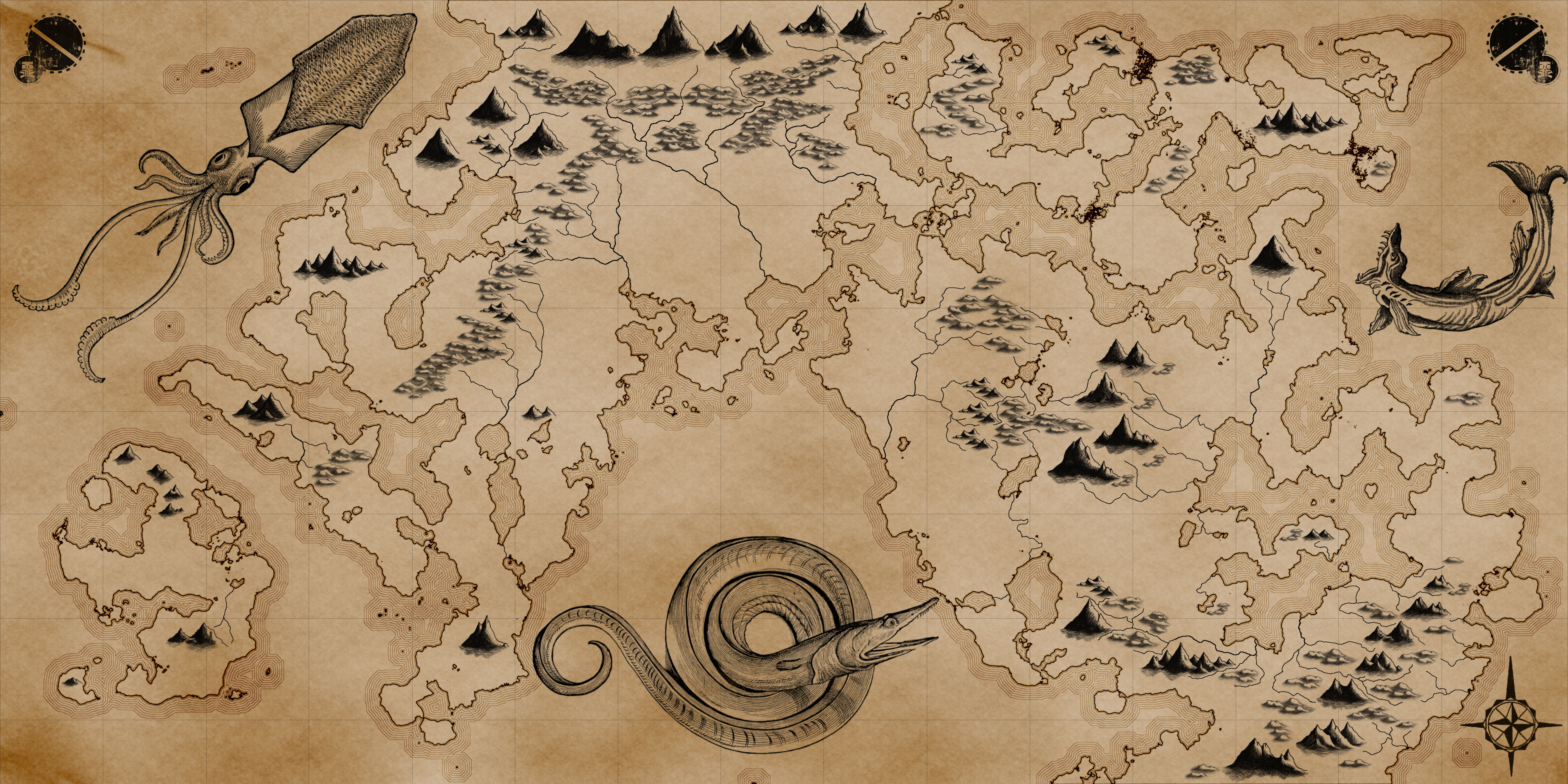 6000x3000 Monthly Challenge - Pirate Map Drawing