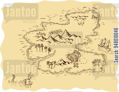 400x309 Pirate Map Cartoons - Pirate Map Drawing