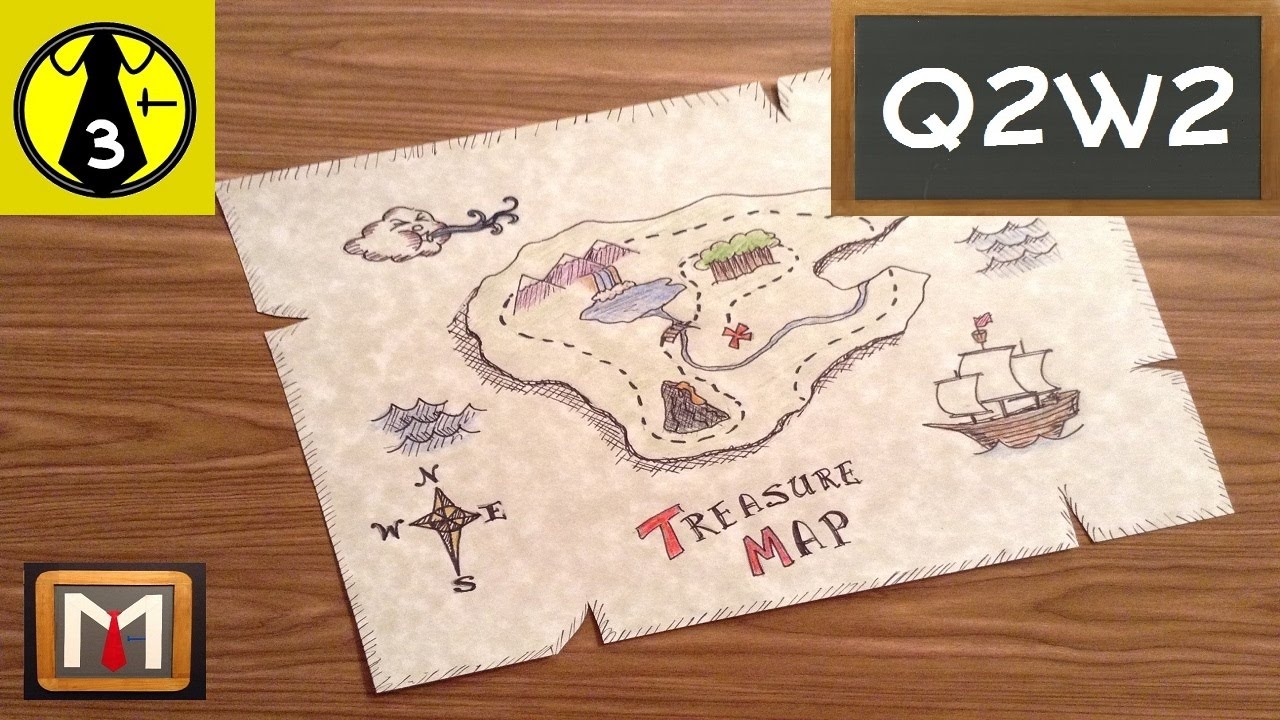 1280x720 Drawing A Treasure Map - Pirate Map Drawing