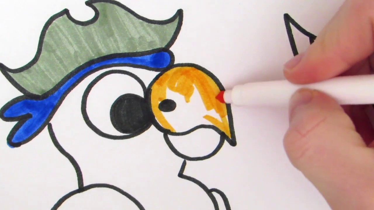 1280x720 learn to draw a pirate parrot teach drawing for kids - Pirate Parrot Drawing