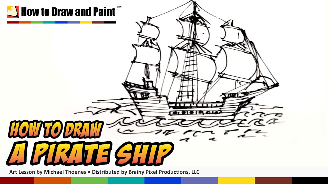 1280x720 How To Draw A Pirate Ship Doodle - Pirate Ship Drawing