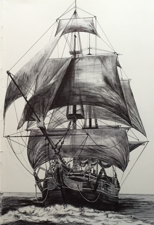 500x732 Pirate Ship Drawing Tumblr - Pirate Ship Drawing