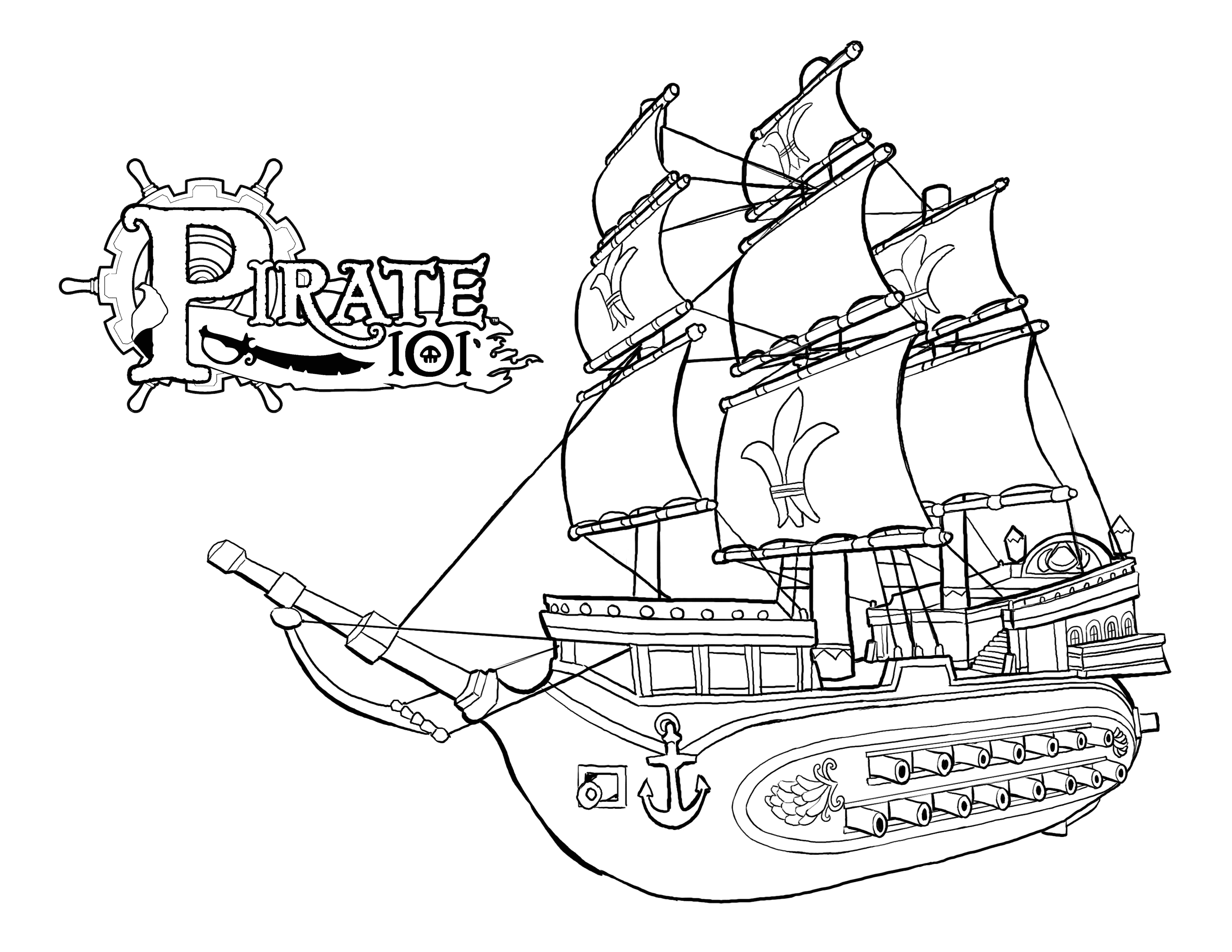 3300x2550 Pirate Ship - Pirate Ship Drawing