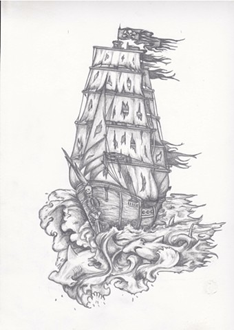 340x480 ashley seaman visual artist - Pirate Ship Drawing
