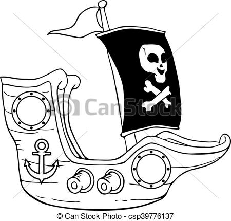 450x430 creative design of pirate ship draw - Pirate Ship Drawing