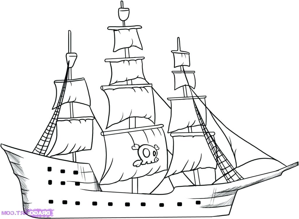 1024x749 How To Draw A Boat Simple Drawing Of A Boat How To Draw A Pirate - Pirate Ship Drawing