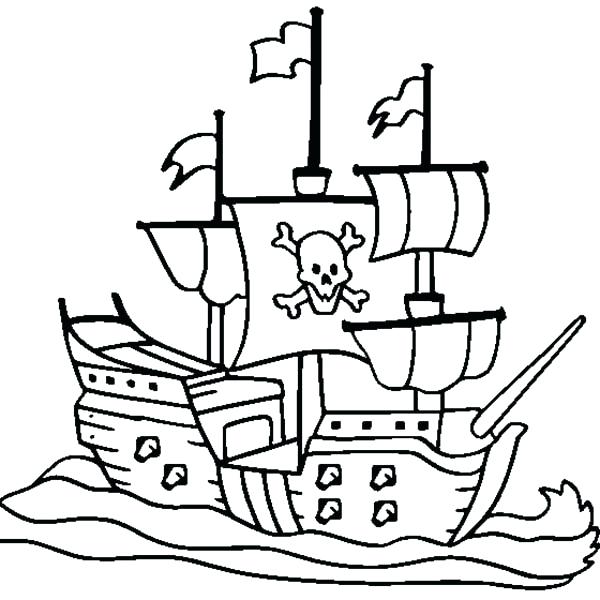 600x600 pirate ship coloring sheet easy pirate ship drawing - Pirate Ship Drawing Easy