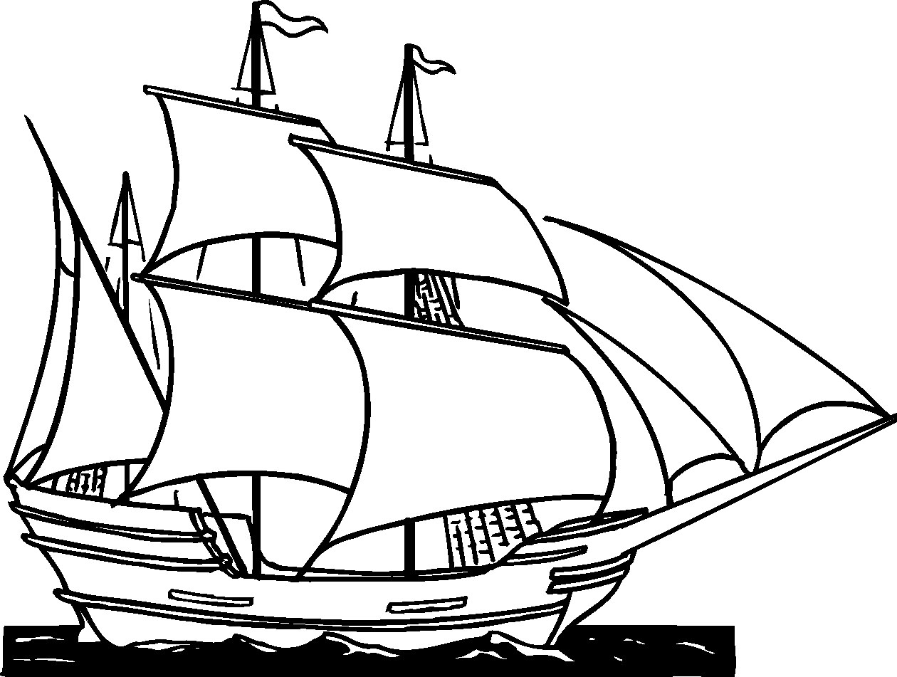 1260x951 Ship Drawing - Pirate Ship Drawing Easy