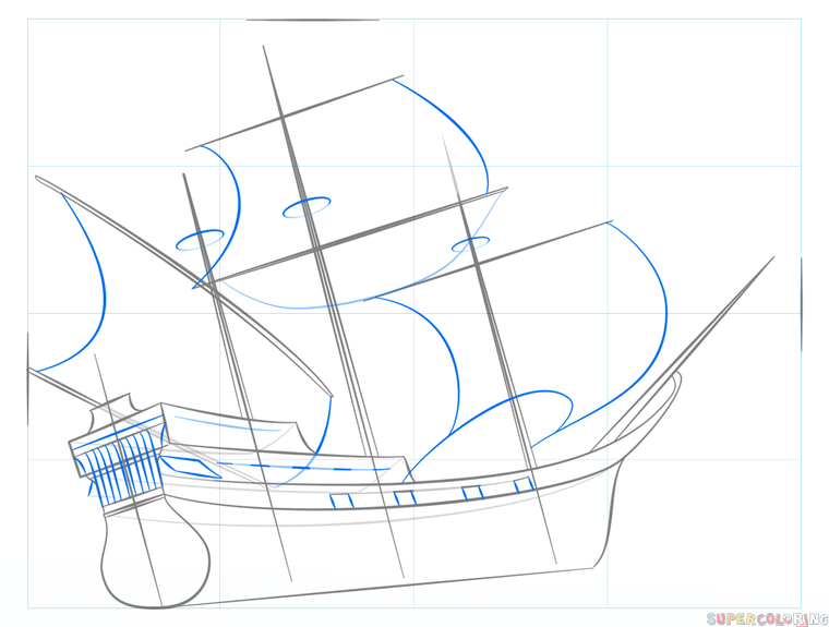 760x575 How To Draw A Pirate Ship Step - Pirate Ship Drawing Easy