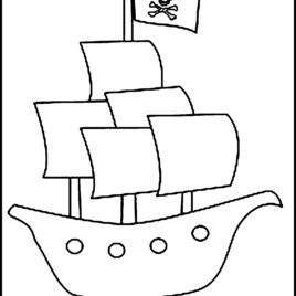 268x268 Easy Pirate Coloring - Pirate Ship Drawing Easy