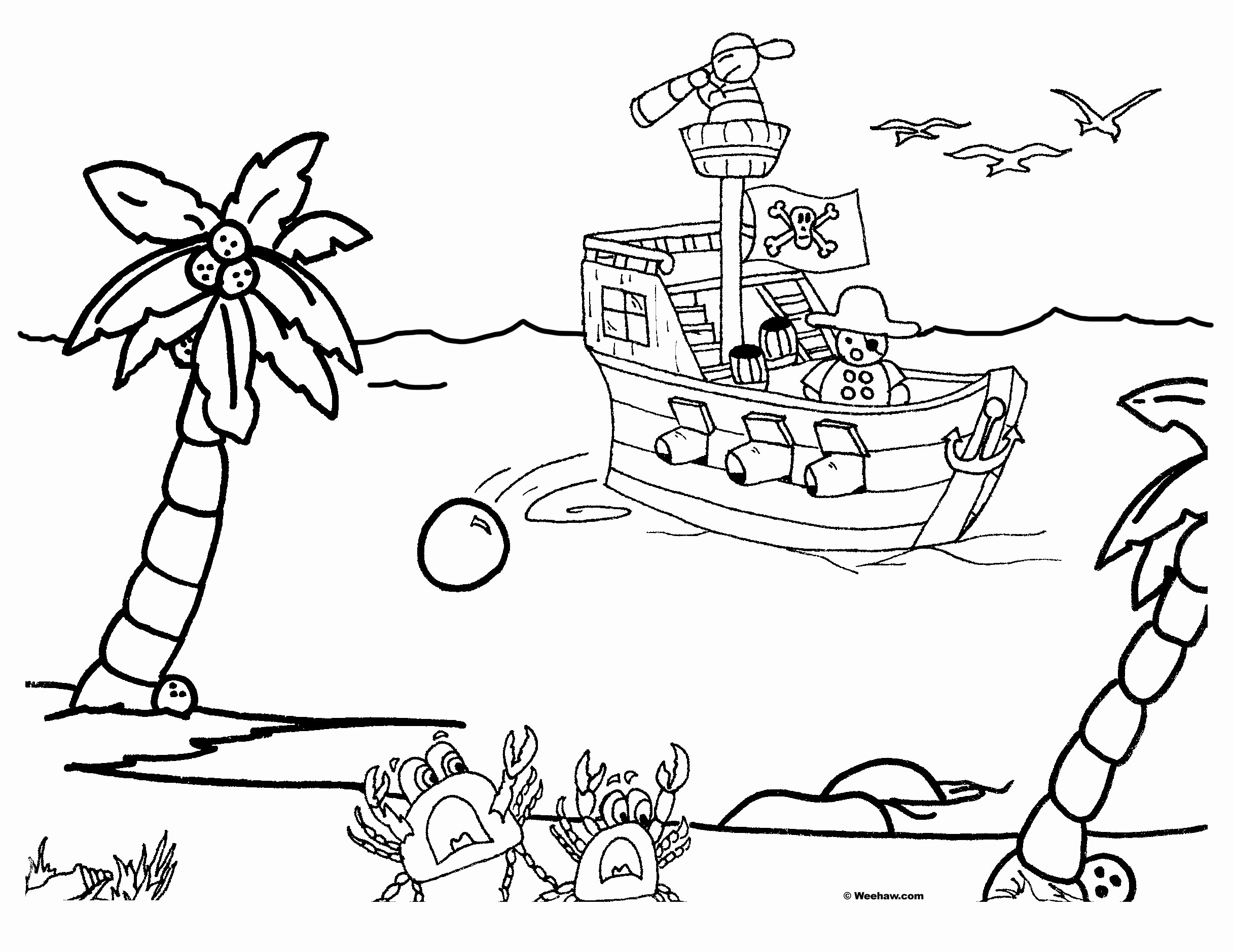 2432x1879 Competitive Pirate Ship Coloring Line Drawing At Getdrawings Com - Pirate Ship Drawing For Kids