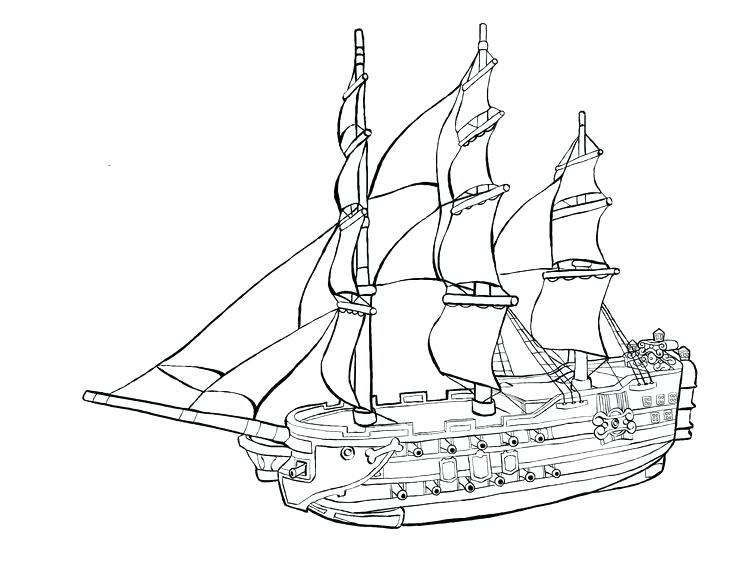 736x579 easy boats to draw coloring pages for kids halloween printable - Pirate Ship Drawing For Kids