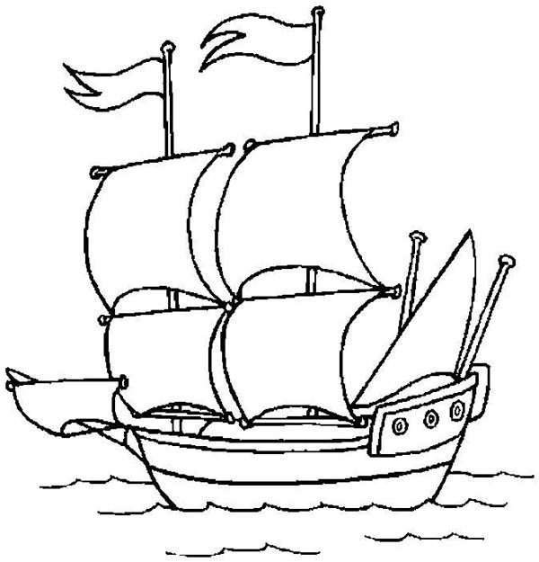 600x625 Pirate Ship Coloring - Pirate Ship Drawing For Kids
