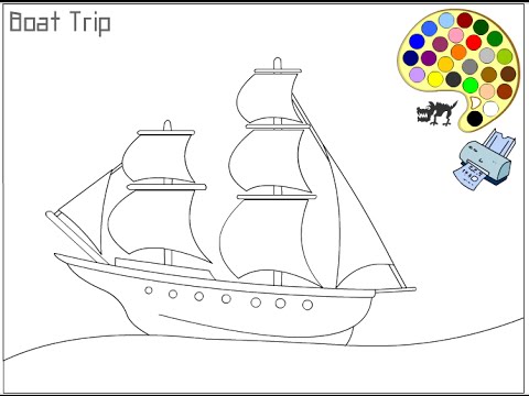 480x360 Pirate Ship Coloring Pages All About Top - Pirate Ship Drawing For Kids