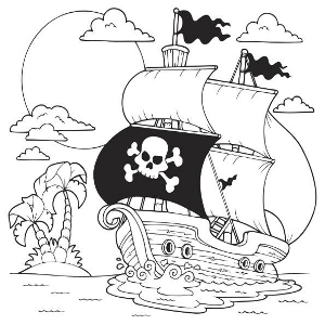 300x300 wonderful pirate clip art and coloring pages for kids - Pirate Ship Drawing For Kids