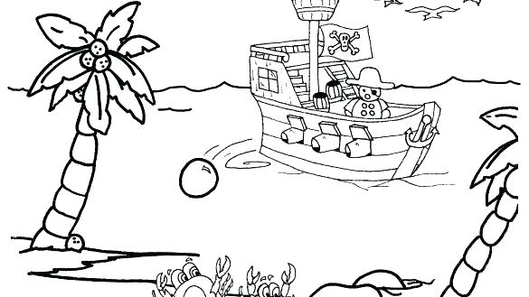 585x329 Coloring Pages For Kids Online Games Disney Stitch Pirate Ship - Pirate Ship Drawing For Kids