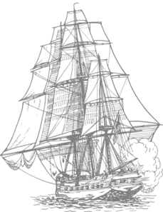 229x297 Gray Pirate Ship Clip Art - Pirate Ship Line Drawing