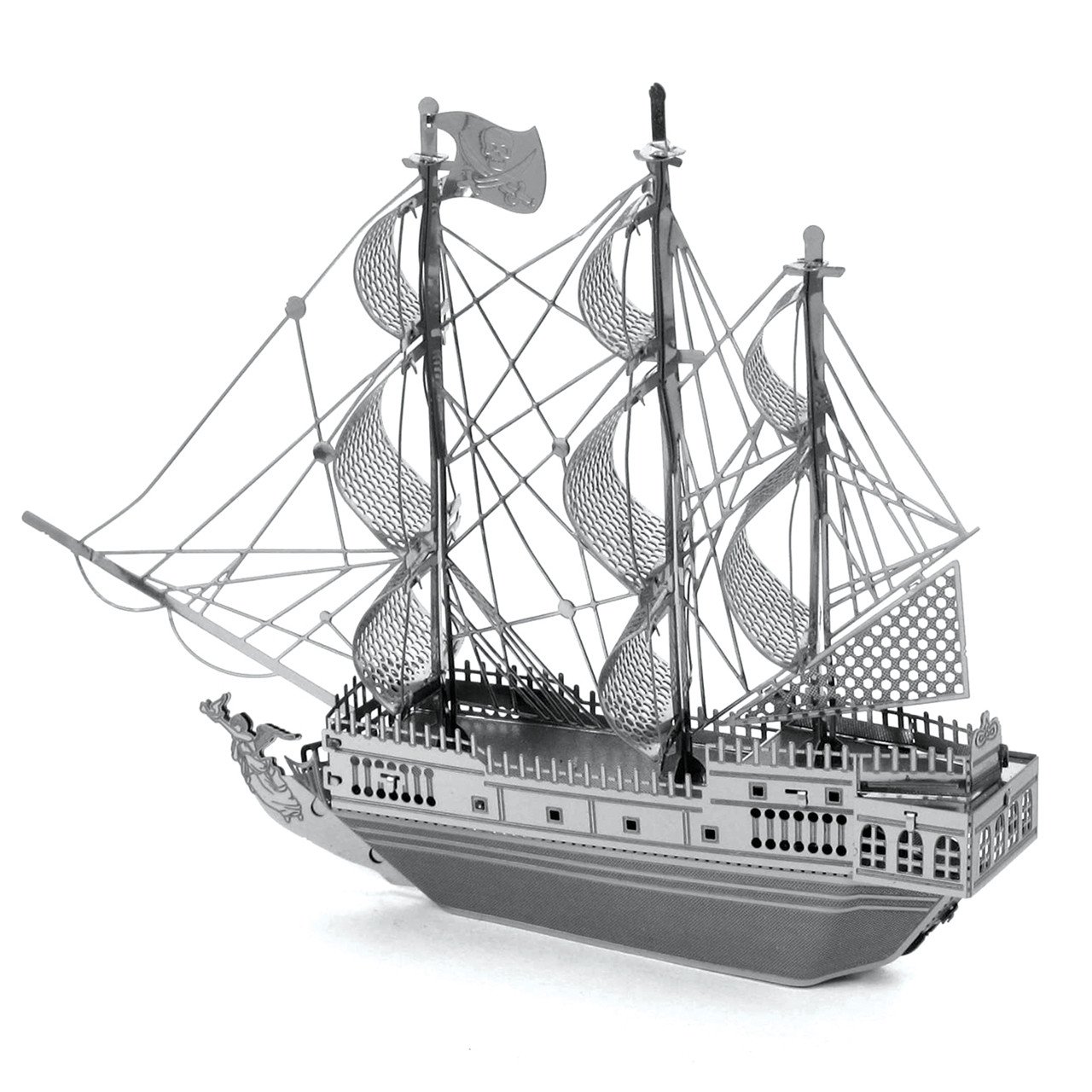 1280x1280 Metal Earth Black Pearl Pirate Ship Model Kit Kitty Hawk - Pirate Ship Line Drawing