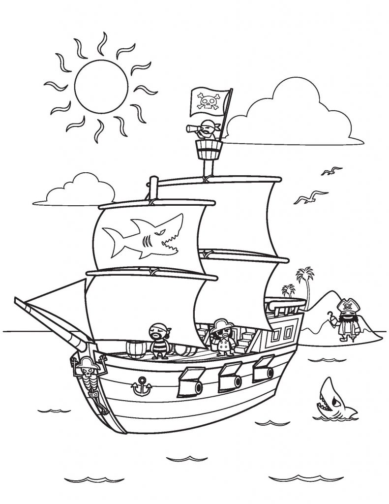 Pirate Ship Line Drawing At Paintingvalley.com 