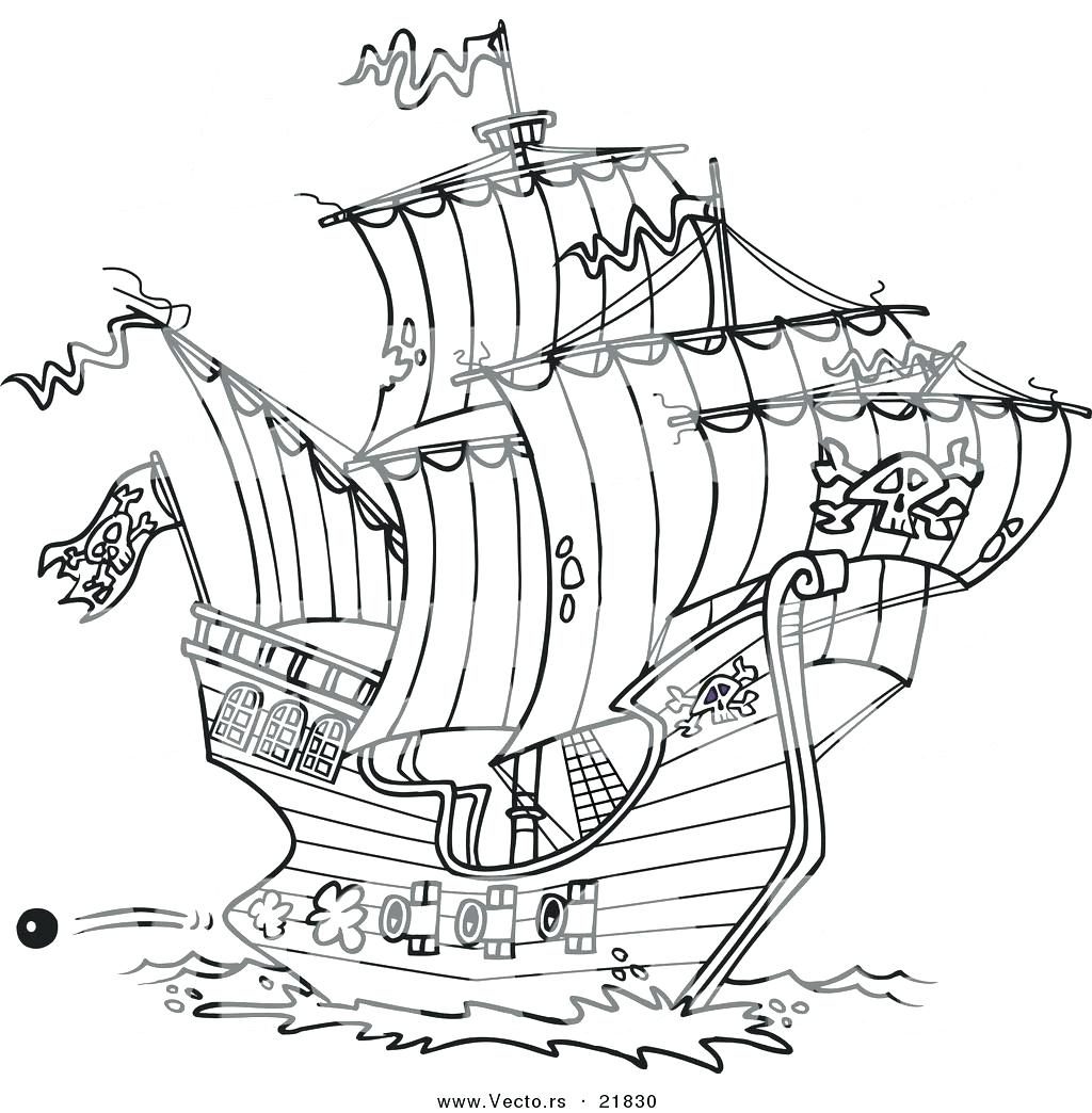 1024x1044 Reduced Sunken Pirate Ship Coloring - Pirate Ship Line Drawing