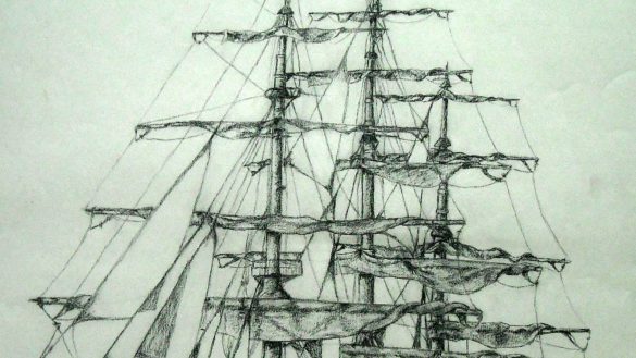 585x329 Grand How To Draw A Realistic Pirate Ship Pencil Drawing Sketch - Pirate Ship Pencil Drawing