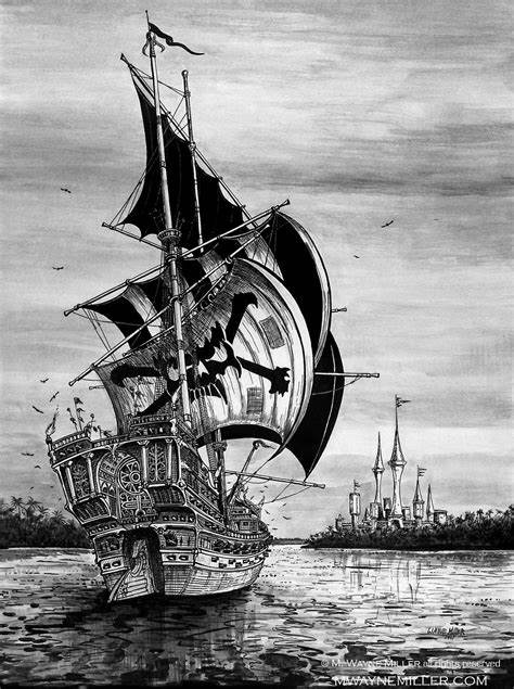 Pirate Ship Pencil Drawing at PaintingValley.com | Explore collection ...