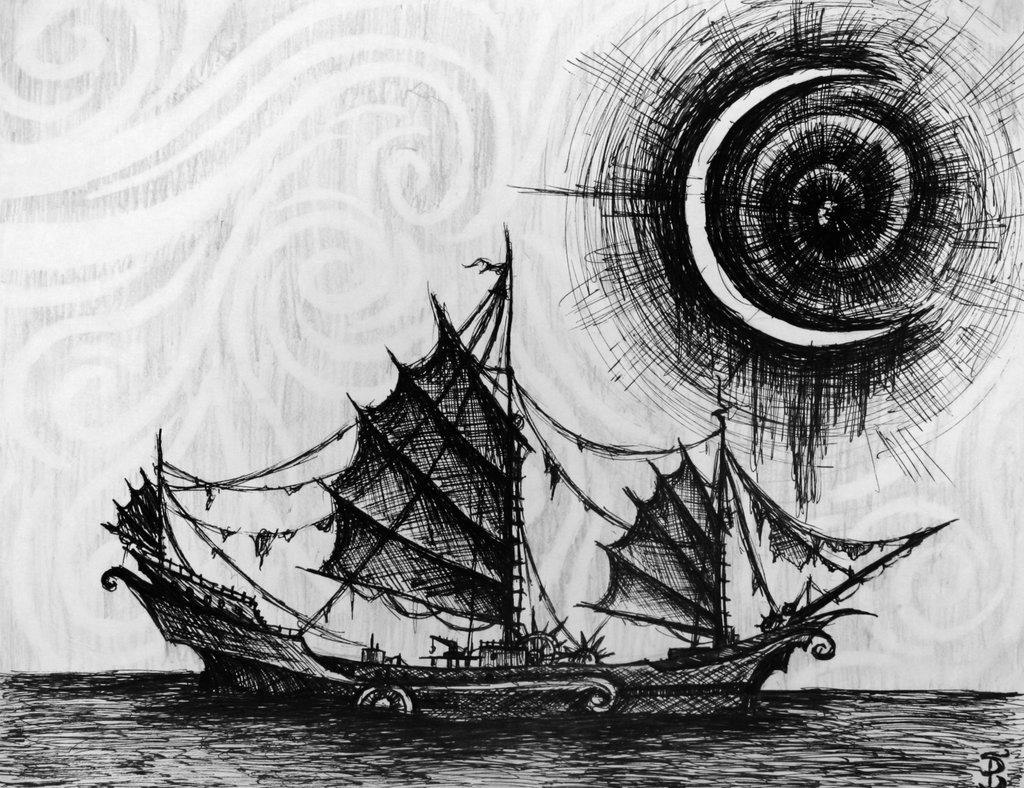 1024x788 Pirate Ship Pencil Drawing - Pirate Ship Pencil Drawing