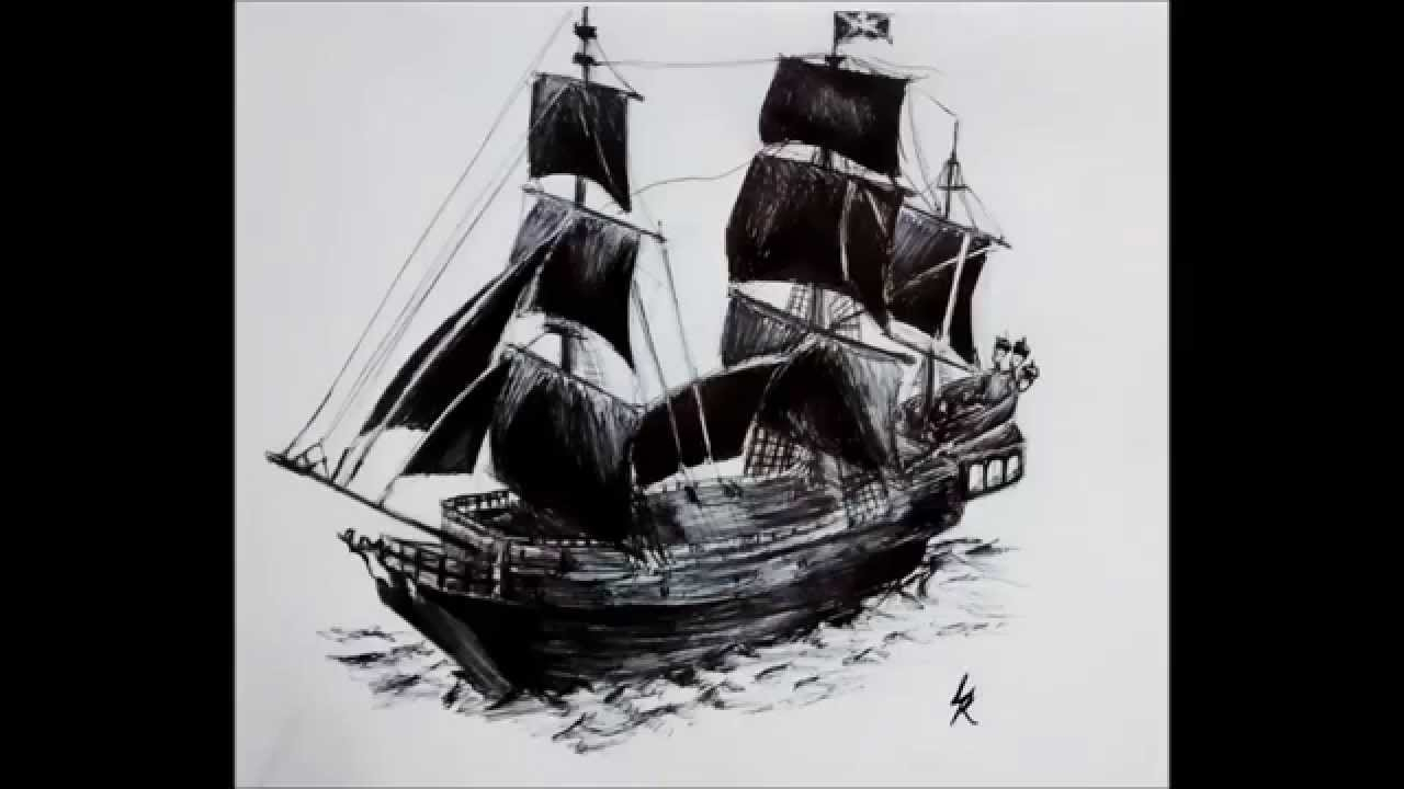 Pirate Ship Pencil Drawing at PaintingValley.com | Explore collection ...