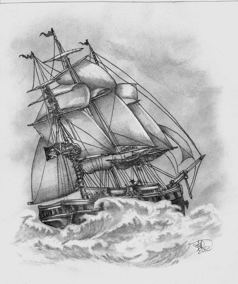 820x975 Ship Sketch Picture Pirate Ship - Pirate Ship Pencil Drawing