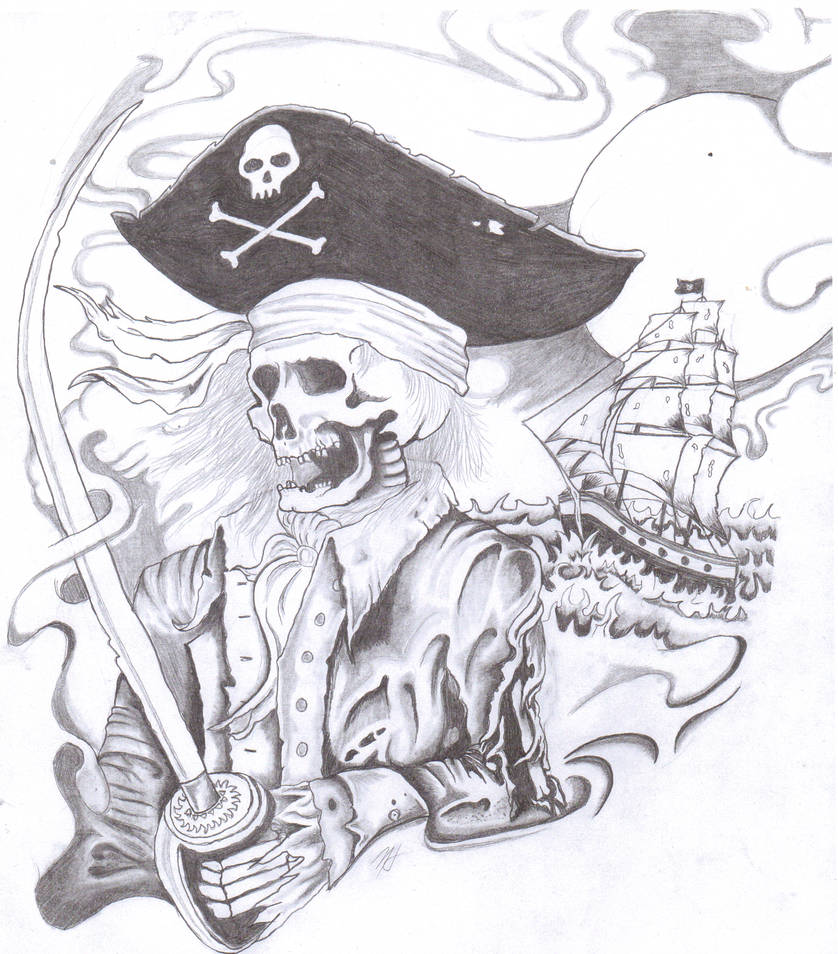 Pirate Skeleton Drawing at Explore collection of