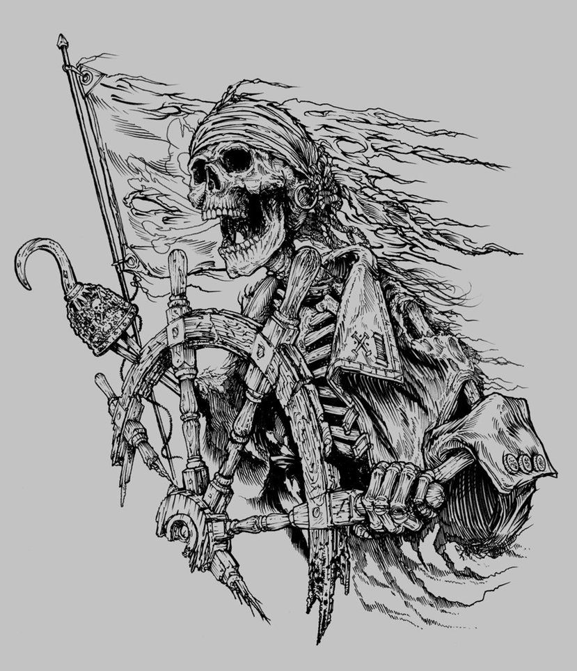 829x963 take the wheel - Pirate Skeleton Drawing